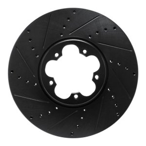 Ford Transit-350 Brake Rotor (1) - Front Left - R1 Concepts - Drilled & Slotted - Black - `14-`19